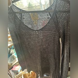 Open knit grey sweater